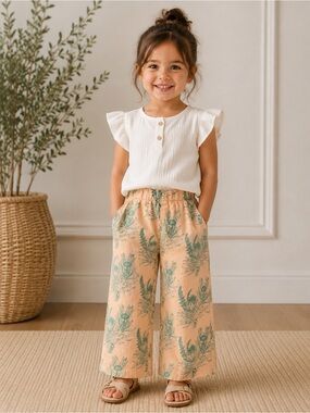 Kate Quinn Organic Cotton Botanical Pants 3T | Neutral Boutique